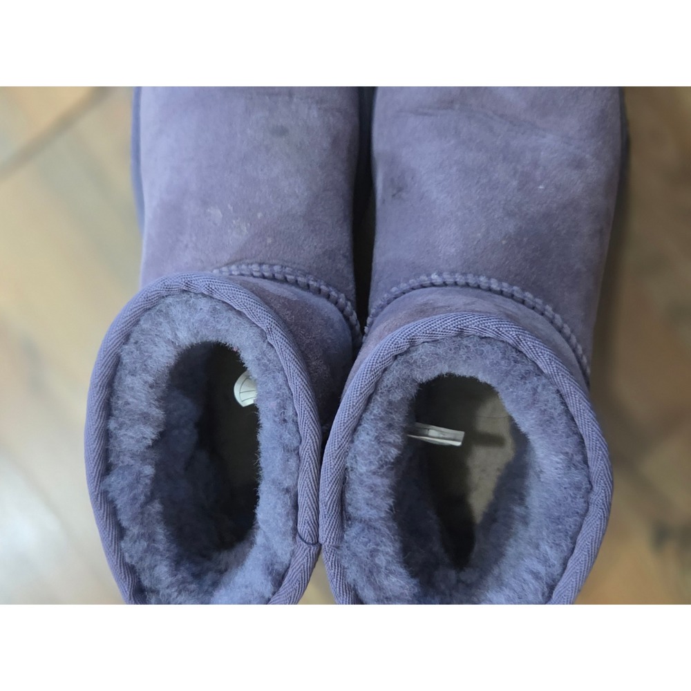UGG Classic Mini II Purple Sage Suede Shearling Ankle Boots 6 Cozy Soft - Picture 3 of 9